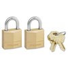 Master Lock Three-Pin Brass Tumbler Locks, 3/4" Wide, 2 Locks & 2 Keys, PK2 120T